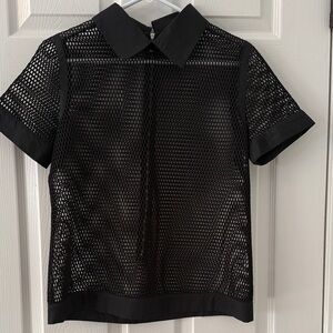 Gracia Black Mesh Top